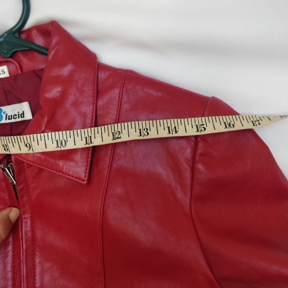 Vintage B*Lucid red leather jacket NWOT - Picture 11 of 12